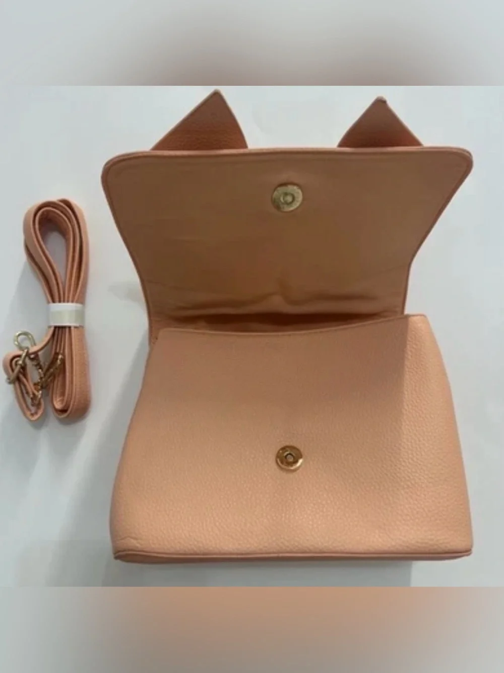 GROSSI/LIKE DREAMS Eva double bowtie vegan leather top handle crossbody -ORANGE